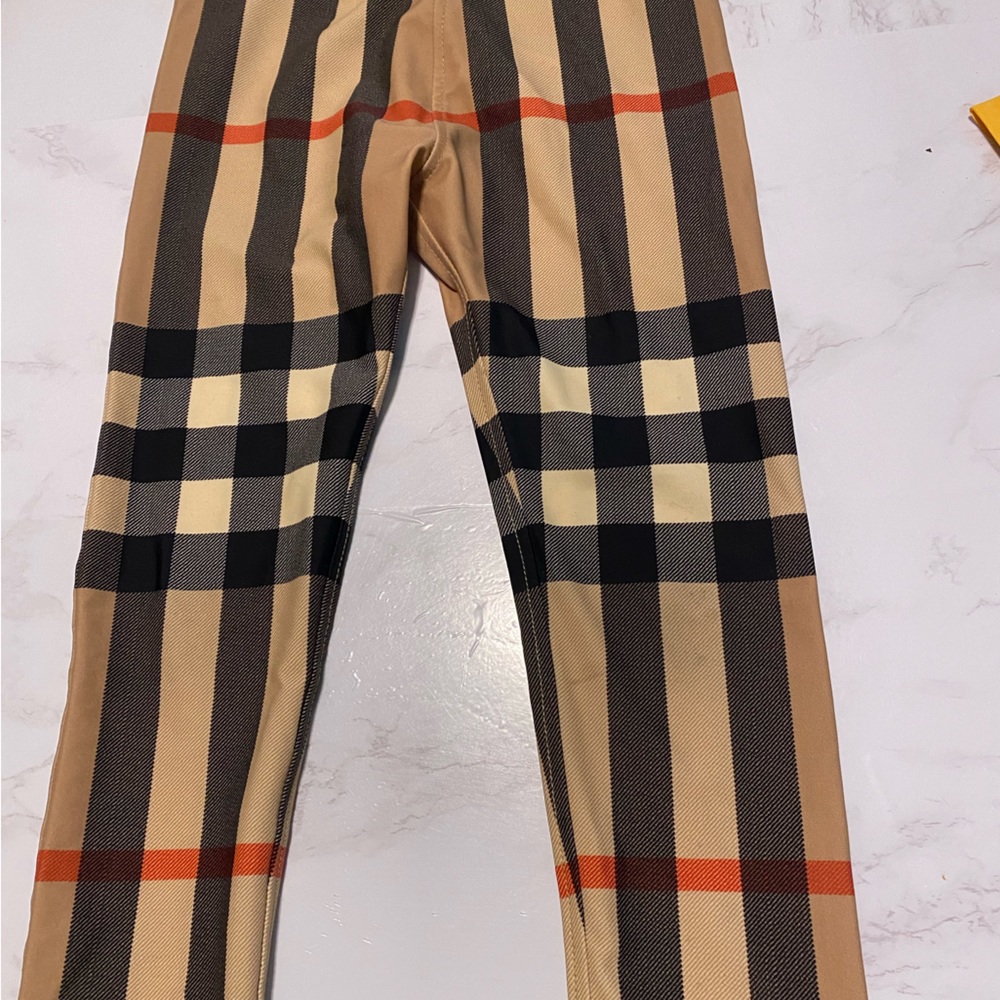 Contrast Check Stretch Jersey Leggings